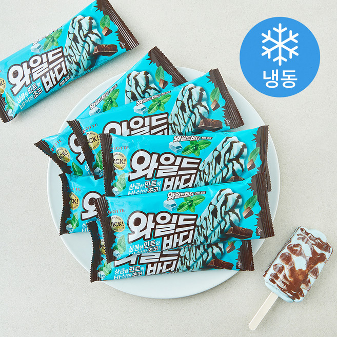 롯데웰푸드 와일드바디 민트초코 (냉동), 8개, 1개입, 75ml