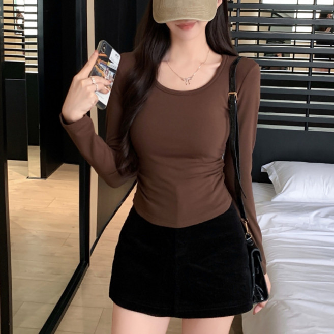 루나걸 여성용 세이토 기모 슬림 티셔츠 L24WT100407