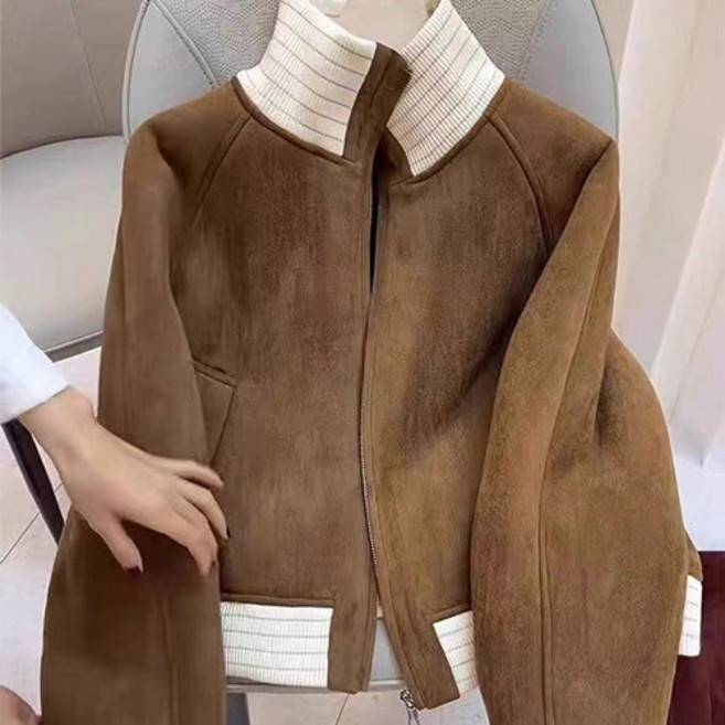 파라다이소 여성용 PDS패션 겨울 따뜻한 퍼안감 무스 가죽 자켓