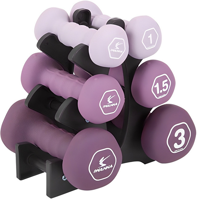 韓國 iWANNA 氯丁橡膠啞鈴 11kg 套組, 1組