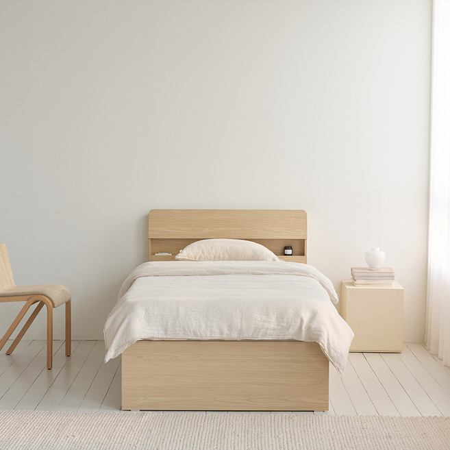 눕 알로 빗각 LED 3단 수납침대 프레임 단품 방문설치, 메이플