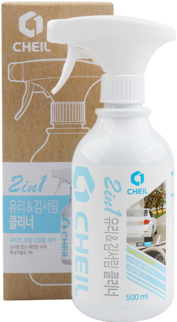제일 2in1 유리 앤 김서림 클리너, 1개, 500ml