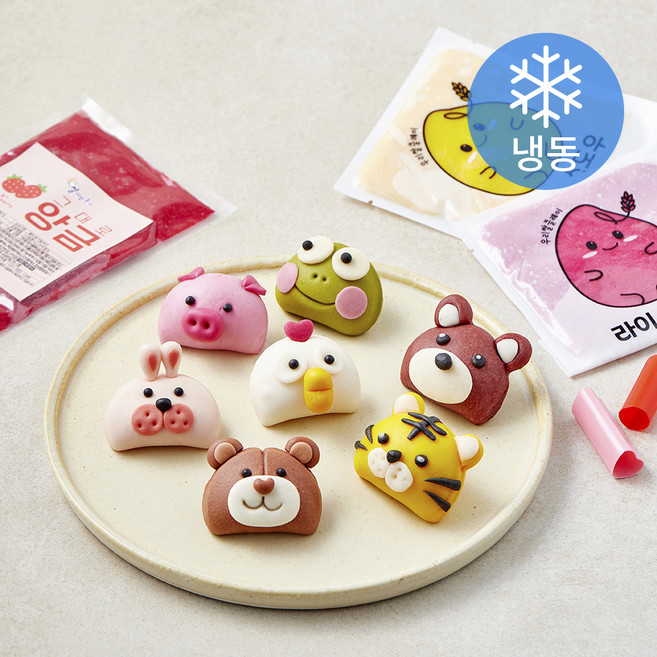 쌀이랑놀자 플러스 동물반달떡 세트 220g (냉동), 1개입, 1세트