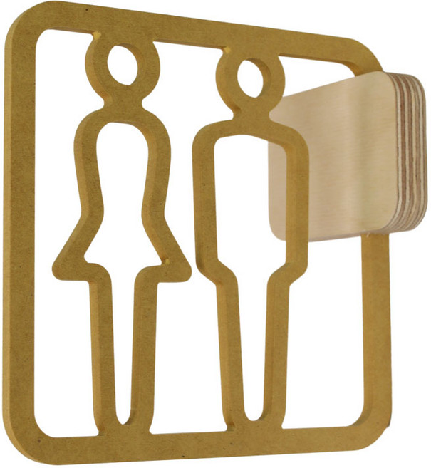 해피툴 파스텔 돌출 입체 화장실 표지판 옐로우, 남, 여, 1개