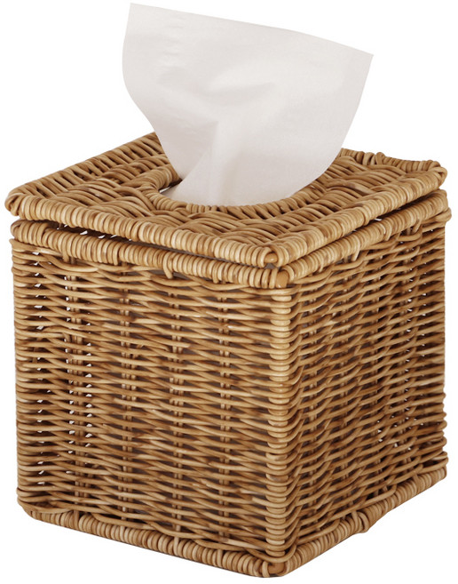 네이쳐리빙 데이지가든 라탄 정사각 티슈케이스, 1개