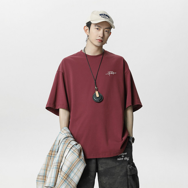 스타빈 남성용 레터링 루즈핏 반팔티