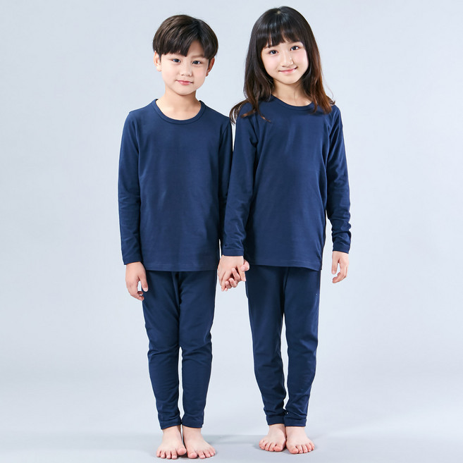 Kids Line 兒童圓領40支棉質彈性內衣褲套裝