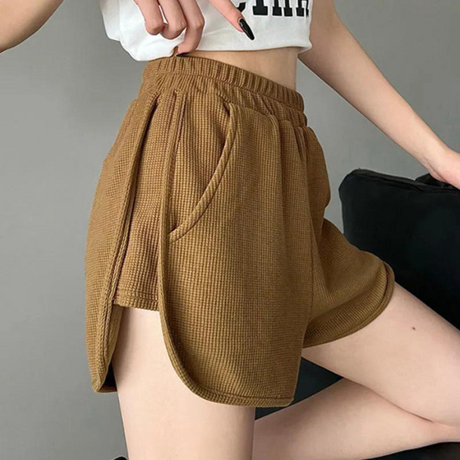 PEONIST 女款外層鬆緊腰熱褲