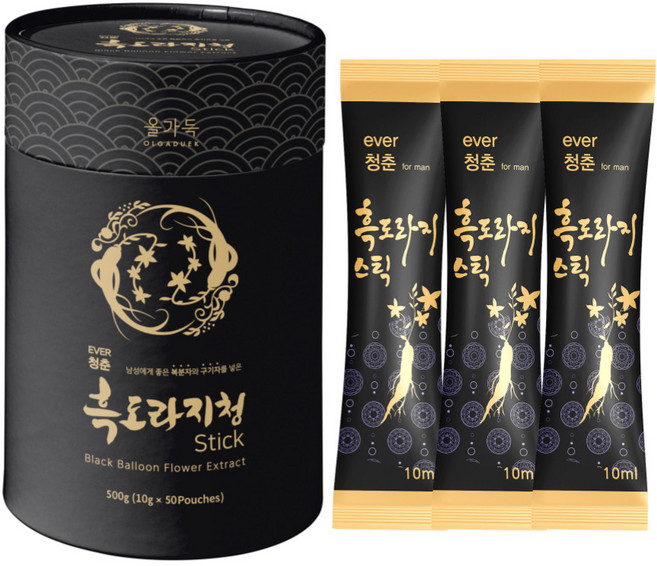 올가득 에버청춘 진액 구증구포 흑도라지청 스틱 50p, 10ml, 1개, 50개입