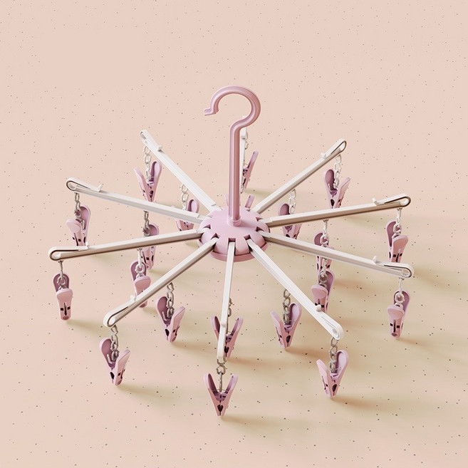 모아픽 다용도 접이식 양말 건조대, 핑크