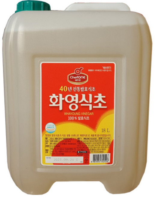 쉐프원 화영식초, 18L, 1개