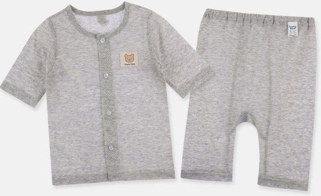 오가닉붐 아동용 통기성 매쉬 자카드 썸머 칠부 상하의 세트