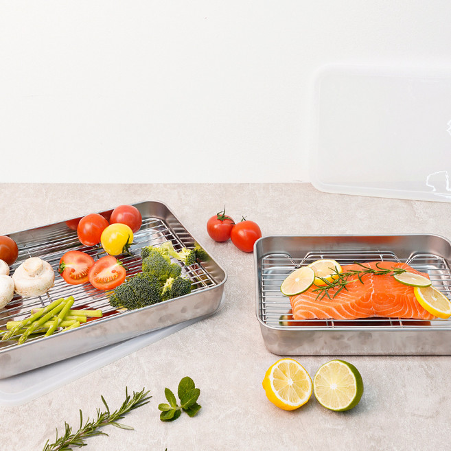 인블룸 사각 스텐밧드 3종 세트, 1세트, 밧드 + 커버 + 렉