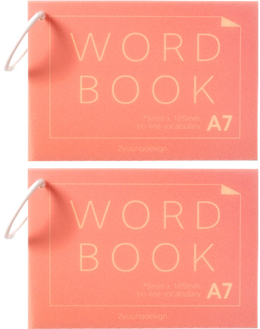 투영디자인 무선 A7 링 단어장 60매, 레드, 2개