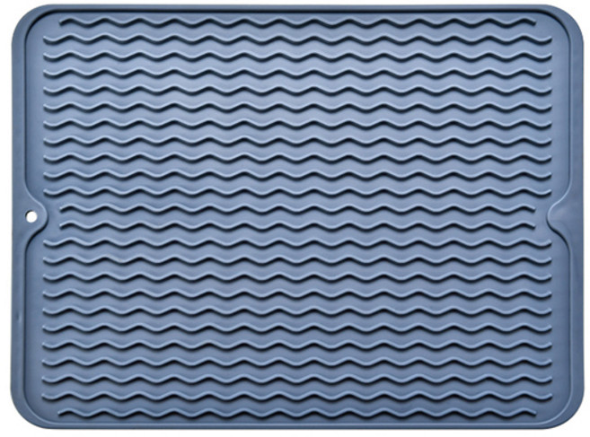 hillo 클린덕 실리콘 식기 건조 드라잉 매트, 1단, 라이트블루, 1개