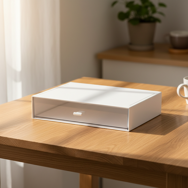 조인메이드 데스크 정리 서랍형 화장품 보관함 1단, 화이트, 1개