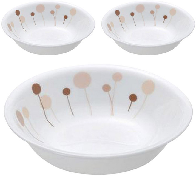 Corelle Brands 康寧餐具 花棉系列 深盤, 深盤3個, 白色, 3入