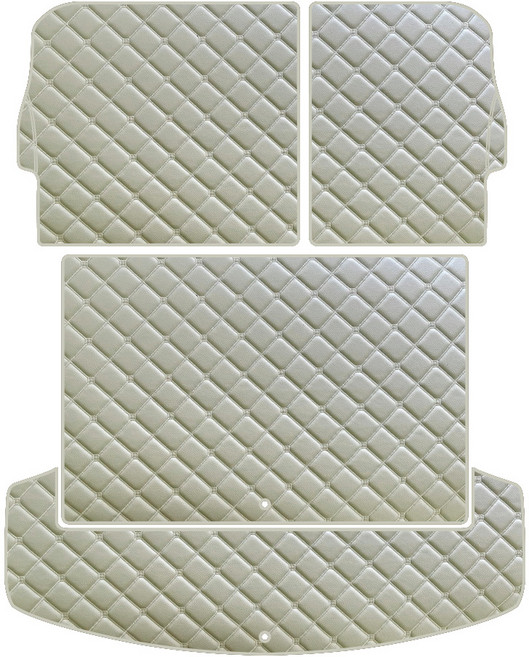 아이빌 자동차 트렁크매트 2p + 2열 등받이 2p 세트, 2023년형 현대 디올뉴 싼타페 MX5 5인승 분리형, 코튼베이지