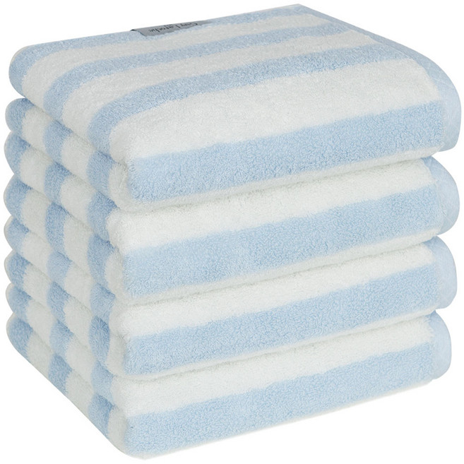 Guy Laroche Premium 先染系列毛巾 200g 40支精梳棉 藍色條紋 4入, 4個