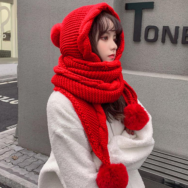 알로데 도톰 방울 후드 워머