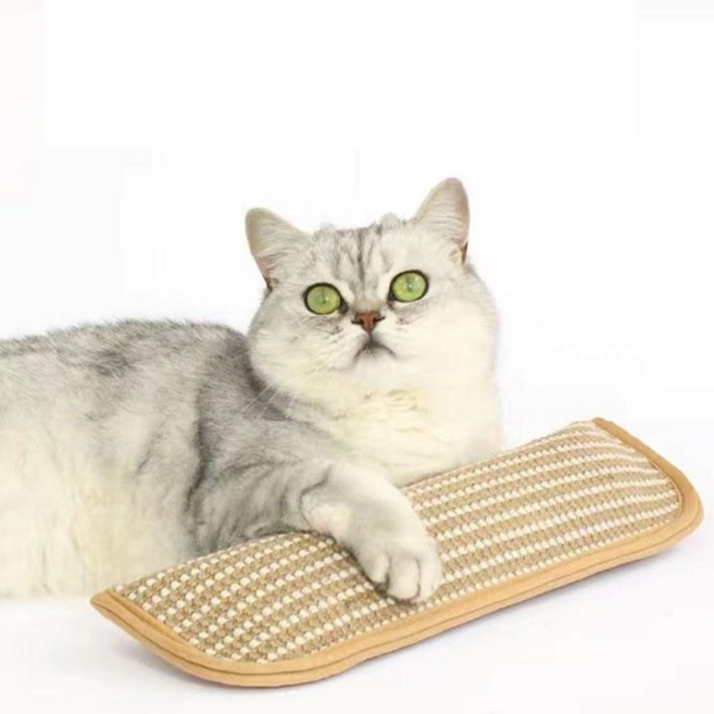 MAAH 고양이 사이잘 스크래칭 캣닢 베개 쿠션 애착 인형 장난감, 1개, 브라운