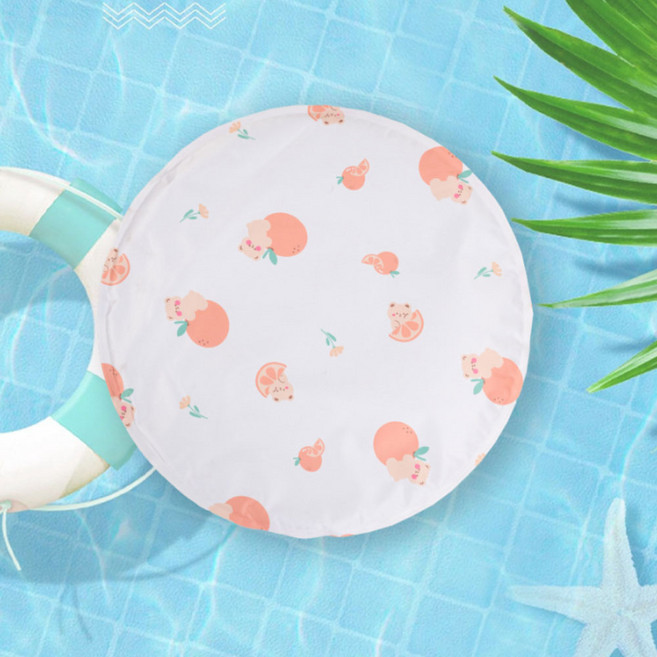 반려동물 지앤와이 방수 아이스 젤 쿨매트 원형, 오렌지, 1개