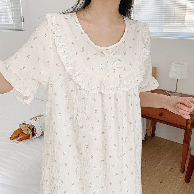 문릿 여성용 얇고 부드러운 원피스 잠옷