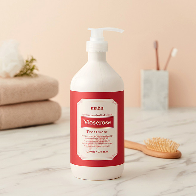큐어실드 마온 약산성 헤어트리트먼트 모스로즈 로즈향, 1L, 1개