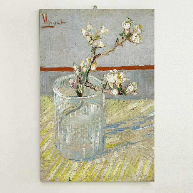 키다리시계 반고흐 유리잔에 담긴 꽃 아몬드 스프리그 kisn126 명화
