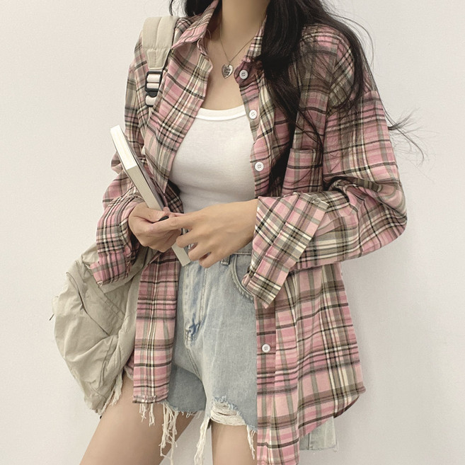 With Huilin 女款 Nover 格紋襯衫