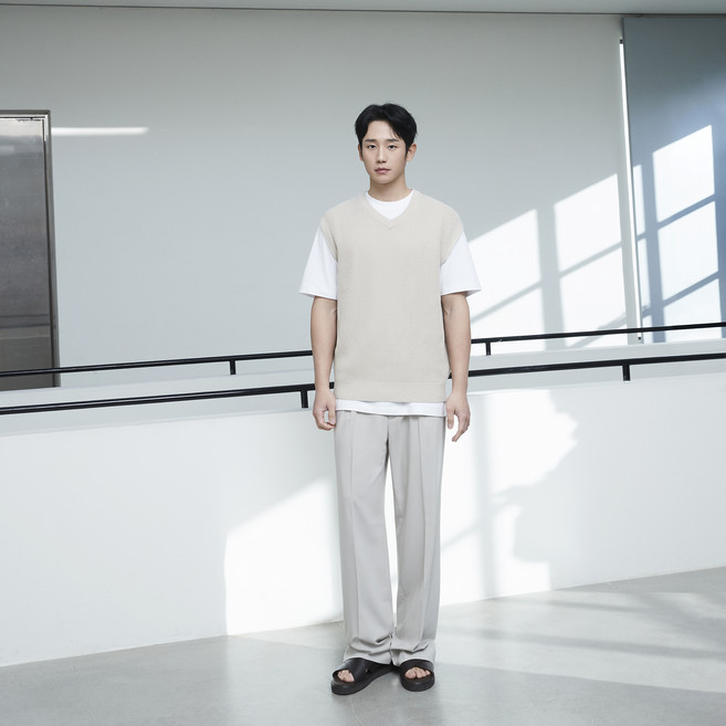 마인드브릿지 남성용 통기성 냉감 통기성 쿨 와이드 원턱 쿨맥스 슬랙스 MWPT31A3