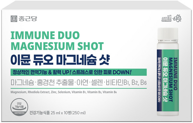 종근당 이뮨 듀오 마시는 액상 마그네슘 샷 10p, 250ml, 1개