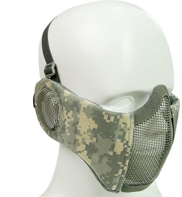 월드25-AA230 서바이벌게임 안면보호 MTB 귀보호 마우스가드, 1개, 디지털 그레이