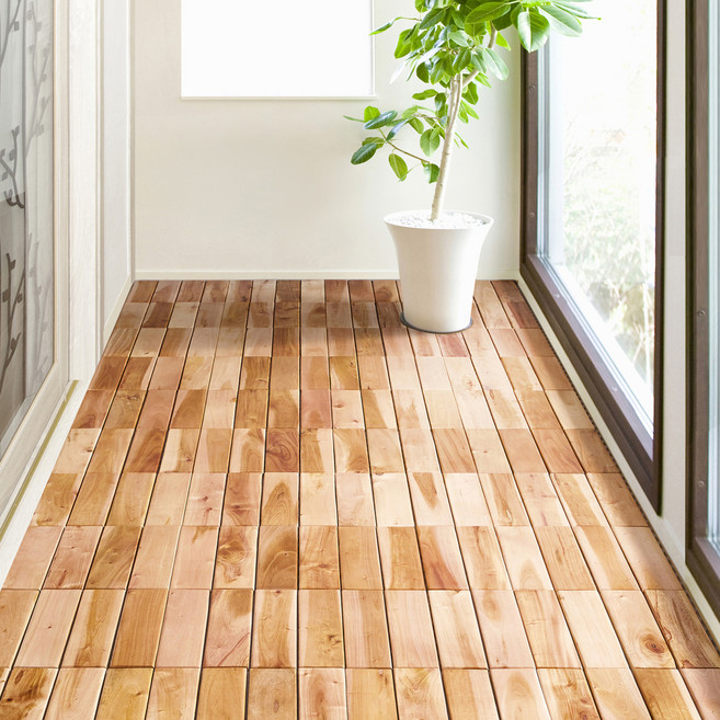 건아미앤미 마호가니 조립식 마루 본체 8p + 마감재 4p, 원목색, 1개