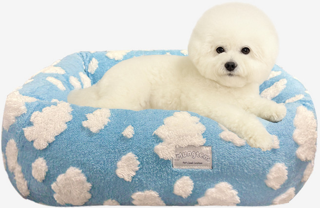 멍템 강아지 쿠션 방석 사각, 구름, 1개
