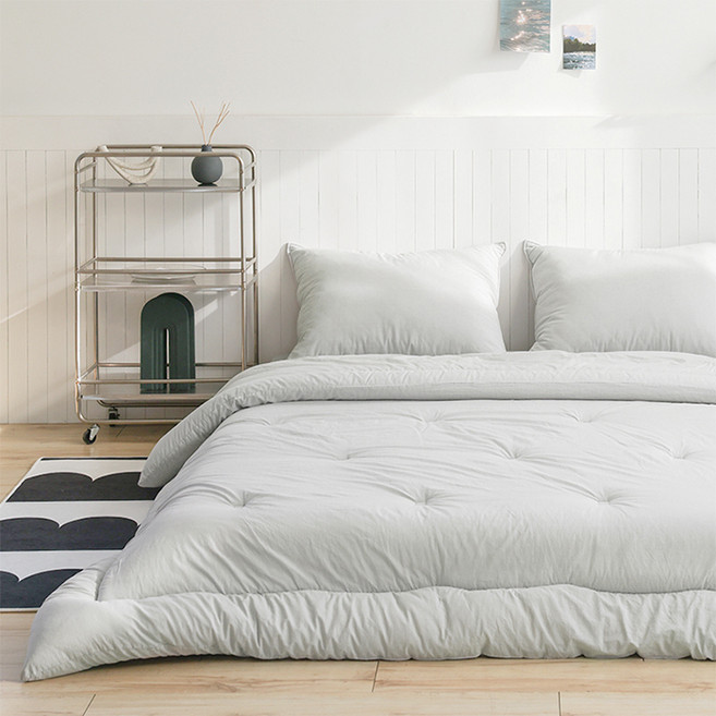 ARPEGGIO BASIC Hello 60支紗顏料水洗玉米棉薄被, 中灰色