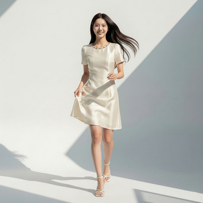 비비에모 타미 비즈넥 라인 오피스 원피스 12933