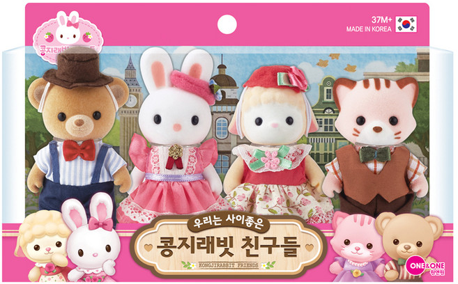 ONE&ONE Konggi Rabbit 朋友們布偶, 140mm, 1組, 好朋友 多色