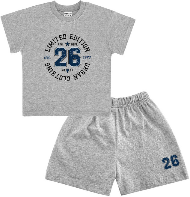 키즈크루 아동용 통기성 리미티드26 반팔티 + 반바지 세트