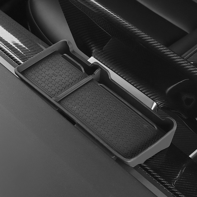 마켓에이 차량용 전면 수납 트레이, 블랙, 테슬라