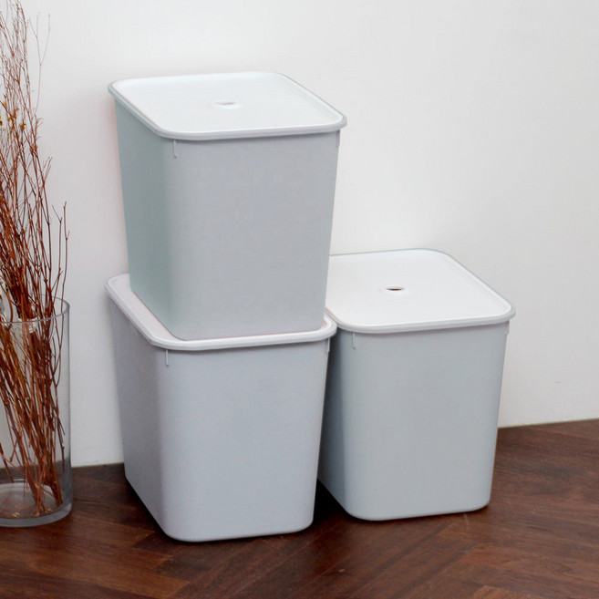 가쯔 마카롱 바구니 + 뚜껑 세트, 라이트그레이(바구니), 3세트