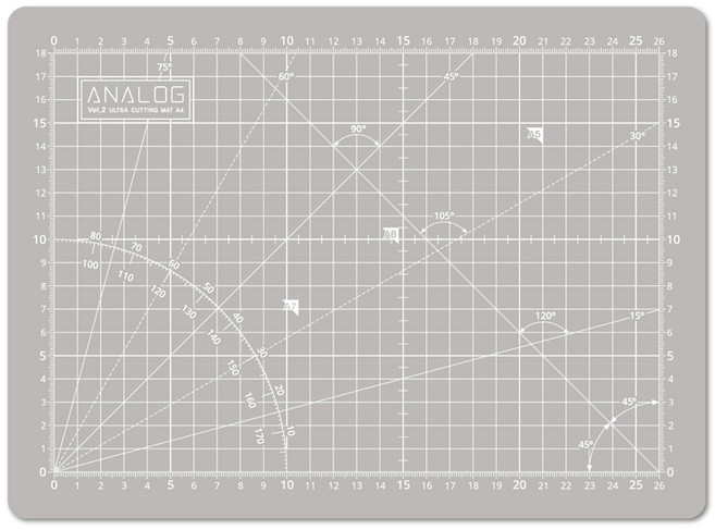 아날로그라이프 양면 셀프힐링 울트라 칼라 커팅매트, 그레이 + 핑크