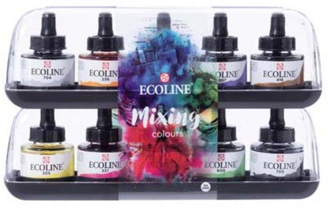로얄탈렌스 에코라인 잉크 10색 MIXING 세트, 혼합색상, 30ml