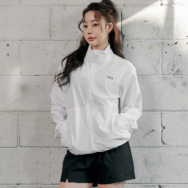 튜브트리 여성용 핏조절 스트링 하이넥 집업 멀티 바람막이 래쉬가드