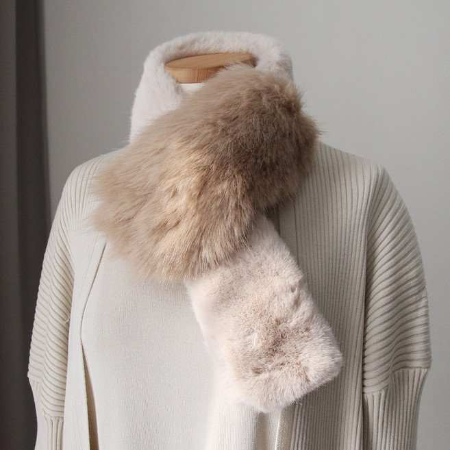 바비수 텔라 페이크퍼 고리 머플러