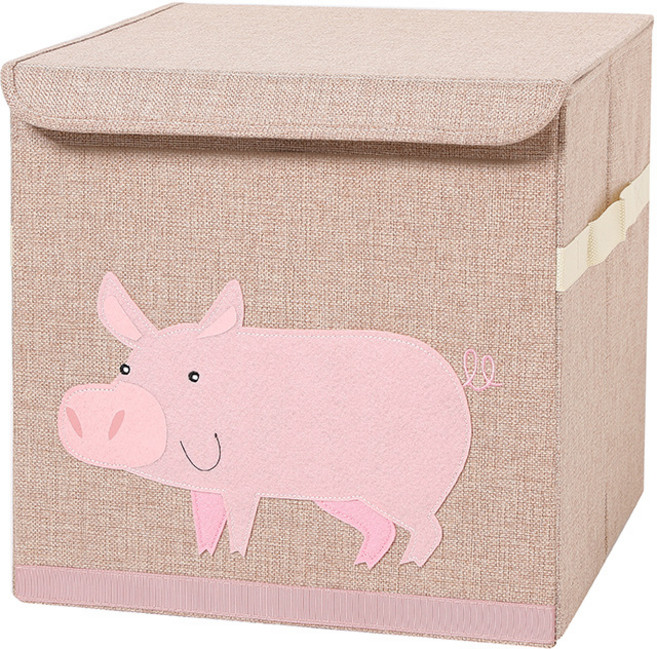 스윗조이 접이식 뚜껑 수납 스툴 박스 의자, 피그