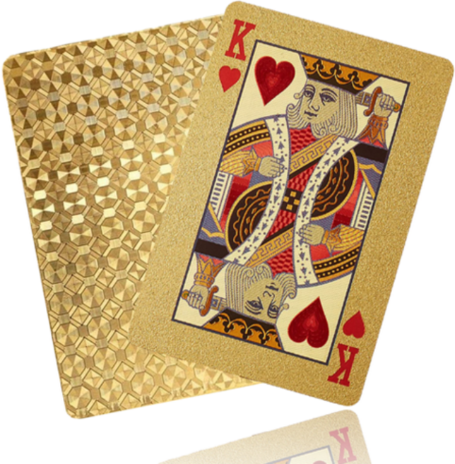 A 플러스 Toys 럭셔리 24K 골드 포커 카드 + 케이스, 혼합색상, 1개