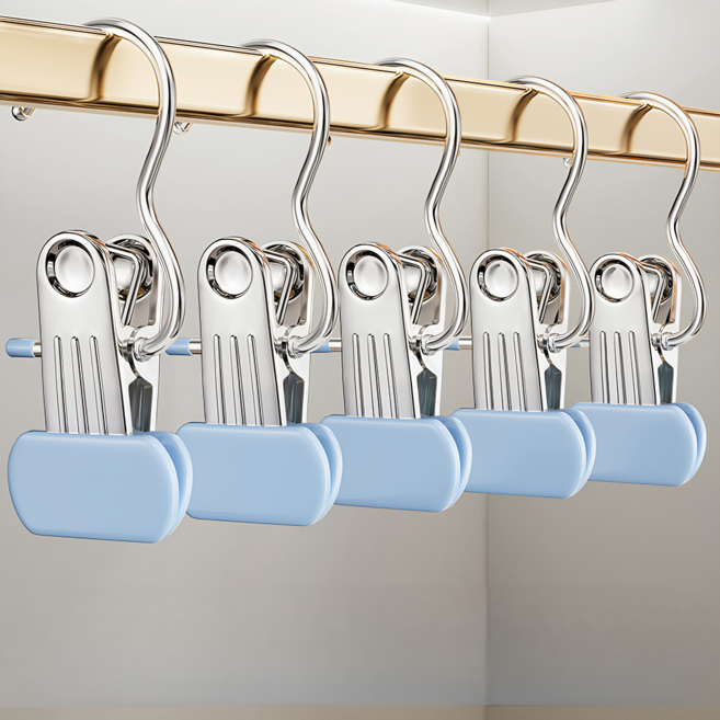 일상포인트 옷장정리 바지걸이 집게, 블루, 20개