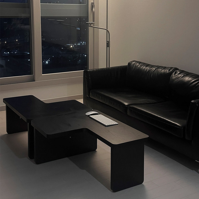 우아미가구 800 1200 멀티 모듈 소파 거실 테이블 방문설치, 블랙