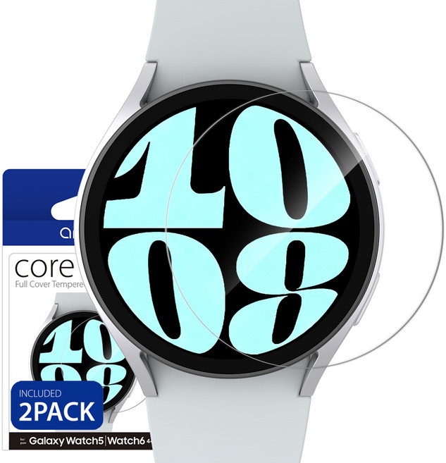 아라리 갤럭시 워치 9H 고강도 풀커버 강화유리 액정보호필름 44mm, 클리어, 1개